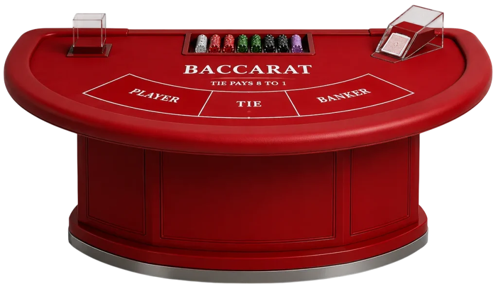 plus77 Minimalist baccarat table in modern setting